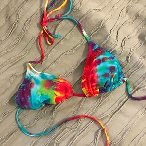 Roxy Tie Dye Triangle Bikini Top Size M